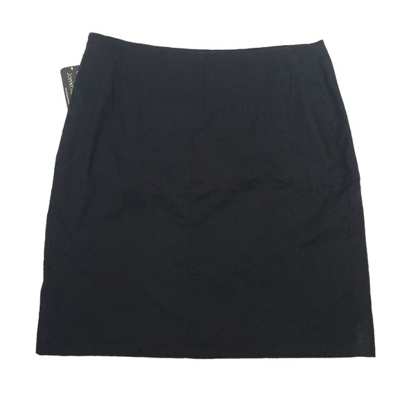 John Paul Richard Uniform Petites Size 8P Straight Skirt Embroidered Floral - Picture 2 of 7